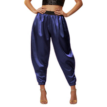 Satin Tapered Party Pants • Plus Size Elastic Waist Trousers • Women's Elegant Night Out Bottoms  S145