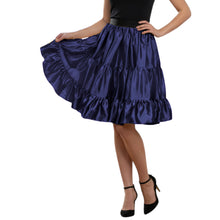 Teal Satin Ruffle Party Mini (S-3XL), stylish three-layer skirt.