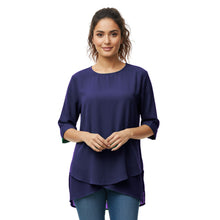 Chiffon Fancy Round Neck Top | Dressy Blouse S-5XL | 30 Colors C58