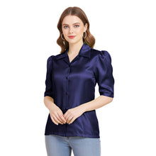 Satin Puff Sleeve Button Down Shirt | Elegant Top S-3XL | 41 Colors S80