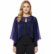 Chiffon Sheer Peplum Top | Flowy Blouse S-5XL | 30 Colors C48