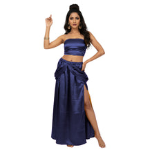 Satin Side Cut Draped Skirt | High Slit Flow Maxi S-3XL | 41 Colors S42