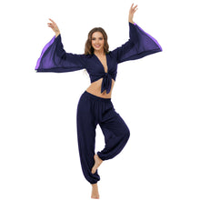 Ultimate Chiffon Belly Dance Costume Set (S-5XL) - 2PC Harem Pant & Ruffle Top | 30 Colors C29