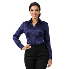 Satin Long Sleeve Button Down Shirt | Elegant Blouse S-3XL | 41 Colors S81