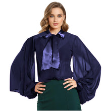 Chiffon Button Down Shirt | Sheer Blouse S-5XL | 30 Colors C47