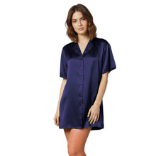 Satin Night Wear Long Shirt | Loose Sleep Shirt Dress S-3XL | 41 Colors S111