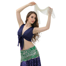 Chiffon Belly Dance Ruffle Top | Sleeveless Self-Tie S-5XL | 30 Colors C68