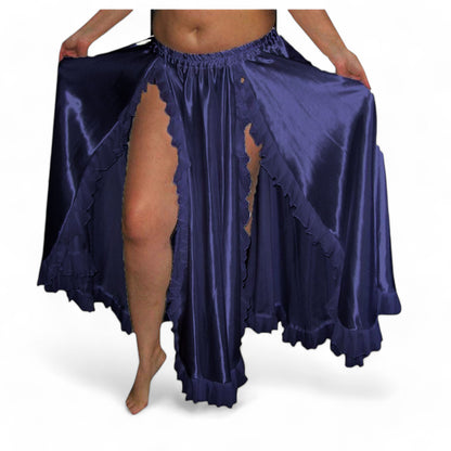 Women Belly Dance Satin 2 Side slite Skirt S102- Regular Size 2