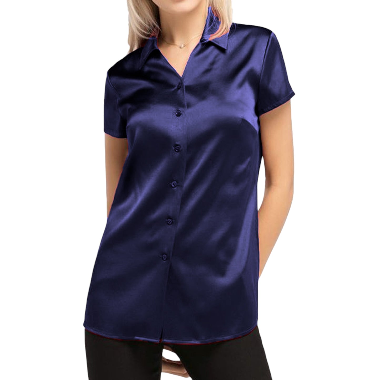 Satin Short Sleeve Shirt S118 - Regular Size 2