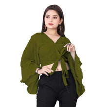 Elegant Chiffon Ruffle Crop Top | Belly Dance Practice & Performance Wear C10