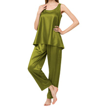 Satin Nightwear Top + Palazzo Set | Luxury Pajamas S-3XL | 41 Colors S21