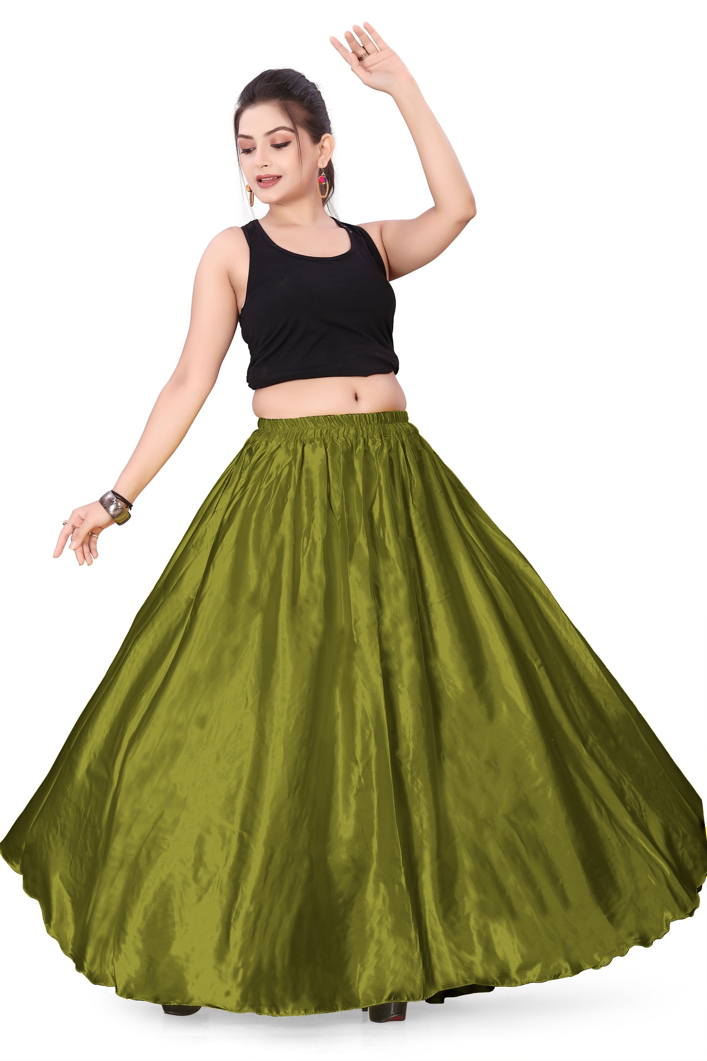 Satin Belly Dance Full Circle Skirt S8-Regular Size 2