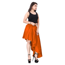 Satin Asymmetrical High low Skirt Skirt S6-Regular Size 2