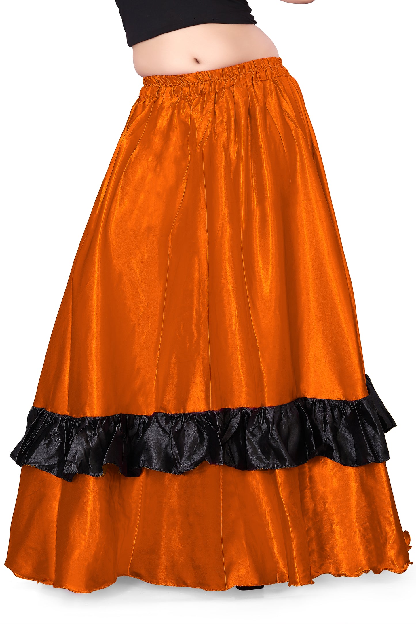 Belly Dance Satin Full Circle Skirt With Frill S33-Regular Size 3