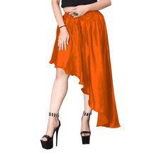 Satin Asymmetrical High low Skirt Skirt S6-Regular Size 2