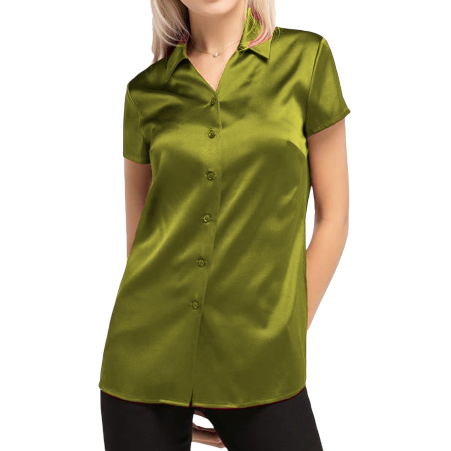 Satin Short Sleeve Shirt S118 - Regular Size 2