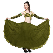 16 Yard 4-Tier Chiffon Belly Dance Skirt | Tribal Fusion Gypsy Full Flow C4