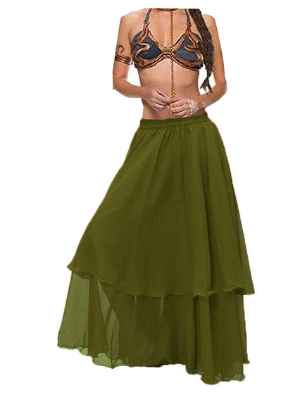 Chiffon 2 layer Belly Dance Skirt C2- Regular Size 2