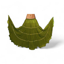 16 Yard 4-Tier Belly Dance Skirt with Gold Trim | Tribal Fusion Gypsy C5