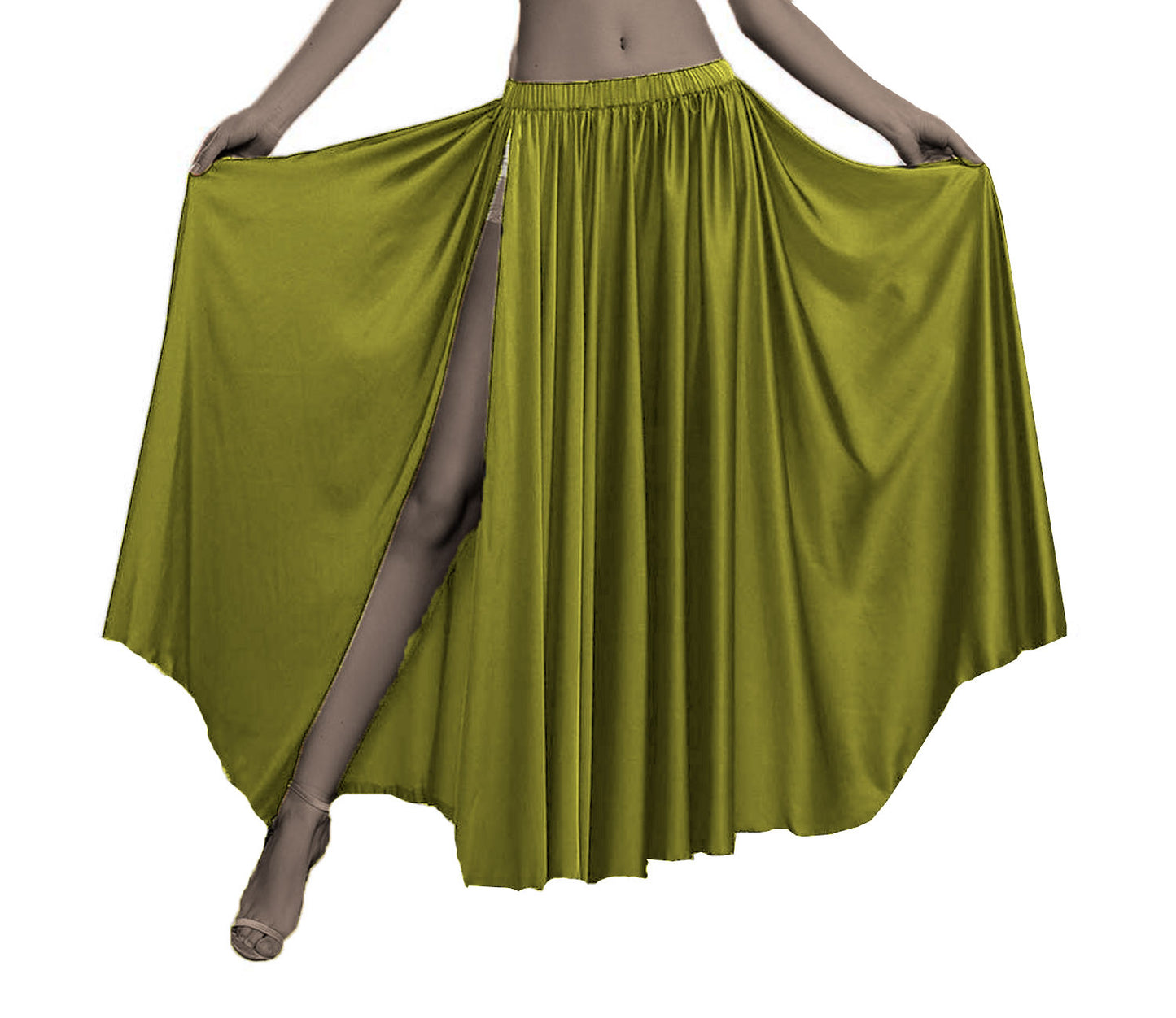 Belly Dancing Skirt Full Circle Skirt One Slit S93 - Regular Size 2