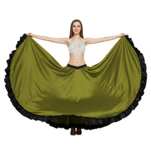 Satin 16 Yard Full Circle Skirt Black Frill | Pro Flow S-3XL S51