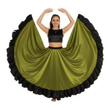 Satin 16 Yard Full Circle Skirt Black Frill | Pro Flow S-3XL S58