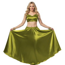 Satin Half Circle Belly Dance Skirt | Elegant Flow S-3XL | 41 Colors S9