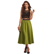 Satin Belly Dance Midi Skirt | Elegant Flow Costume S-3XL | 41 Colors S24
