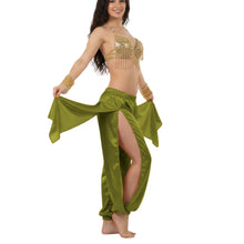 Satin Harem Pants w/ Side Slit | Belly Dance Flow S-3XL | 41 Colors S144