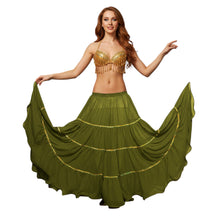 16 Yard 4-Tier Belly Dance Skirt with Gold Trim | Tribal Fusion Gypsy C5