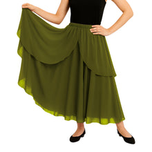 Chiffon 2 Layer Belly Dance Skirt | Flowy Fancy Costume S-5XL C75