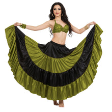 Satin 25 Yd 4 Tier Multi Color Skirt | Belly Dance Flow S-5XL S5