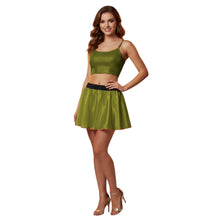 Satin Mini Skirt w/ Gold Trim | Party Wear S-3XL | 41 Colors S12