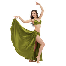 Satin Full Circle Belly Dance Skirt | Side Slit Flow S-5XL S2