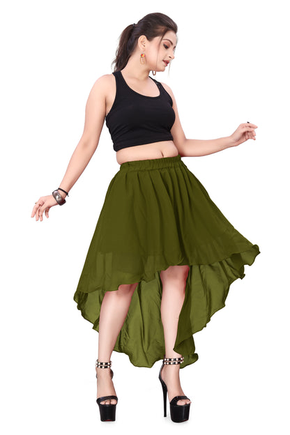 Chiffon Asymmetrical Skirt Belly Dance Skirt C9- Regular Size 2