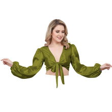 Teal Satin Ruffle Dance Top (S-3XL), stylish performance choli.