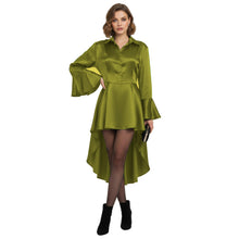 Satin Victorian Long Shirt Dress | Button Down Tunic S-3XL | 41 Colors S113
