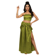 Satin Side Cut Draped Skirt | High Slit Flow Maxi S-3XL | 41 Colors S42