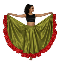 Satin 12 Yard Full Circle Skirt Red Frill | Pro Flow S-3XL S54