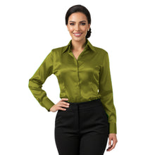 Satin Long Sleeve Button Down Shirt | Elegant Blouse S-3XL | 41 Colors S81