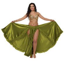 Satin Full Circle Skirt w/ Slit | 360° Dance Flow S-3XL | 41 Colors S102