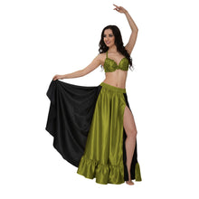 Satin Half Circle Skirt w/ Frill | Elegant Dance Flow S-3XL | 41 Colors S52