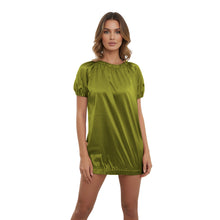 Satin Round Neck T-Shirt | Silky Short Sleeve Top S-3XL | 41 Colors S106
