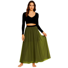 Chiffon Half Circle Belly Dance Skirt | S-5XL, 30 Colors | Flowy Maxi C32
