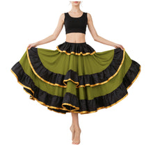 Satin Full Circle Skirt Black Frill | 360° Dance Flow S-3XL S75