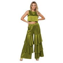 Satin 3-Layer Palazzo Pants | Wide Leg Party Trousers S-3XL | 41 Colors S97