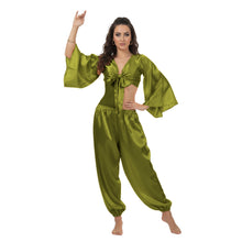 Satin Belly Dance Harem & Top Set | Full Costume S-3XL | 41 Colors S40