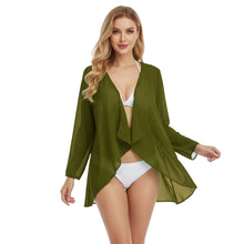 Chiffon Swimwear Cover Up Jacket | Sheer Beach Shrug S-5XL C77