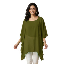 Chiffon Kaftan Top | Flowy Tunic Blouse S-5XL | 30 Colors C76