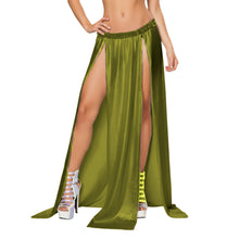 Satin Maxi Skirt Front Slit | Full Length Party Wear S-3XL S96
